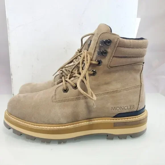NWT$875 Moncler Men's Peka Leather Lace-Up Hiking Boots Sz 39 EU (US 6)